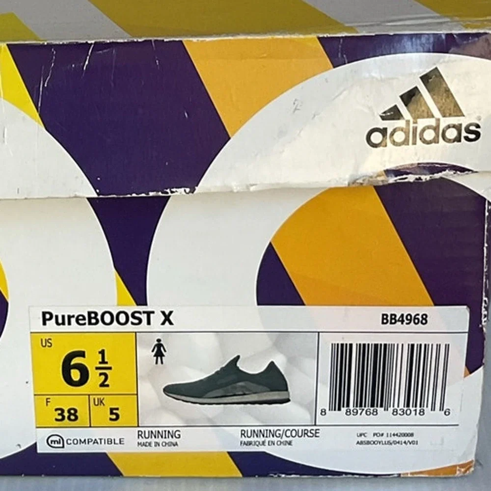 Adidas UltraBoost X Women’s Running Shoes  6.5 Gray Black Knit Sneakers BB4968
